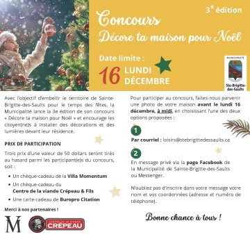 Concours "Décore ta maison pour Noël"